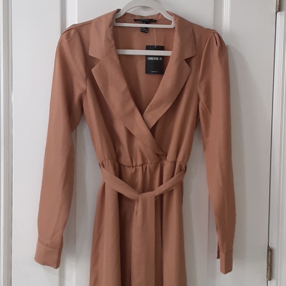 NWT Forever 21 Trench style maxi dress Tan M